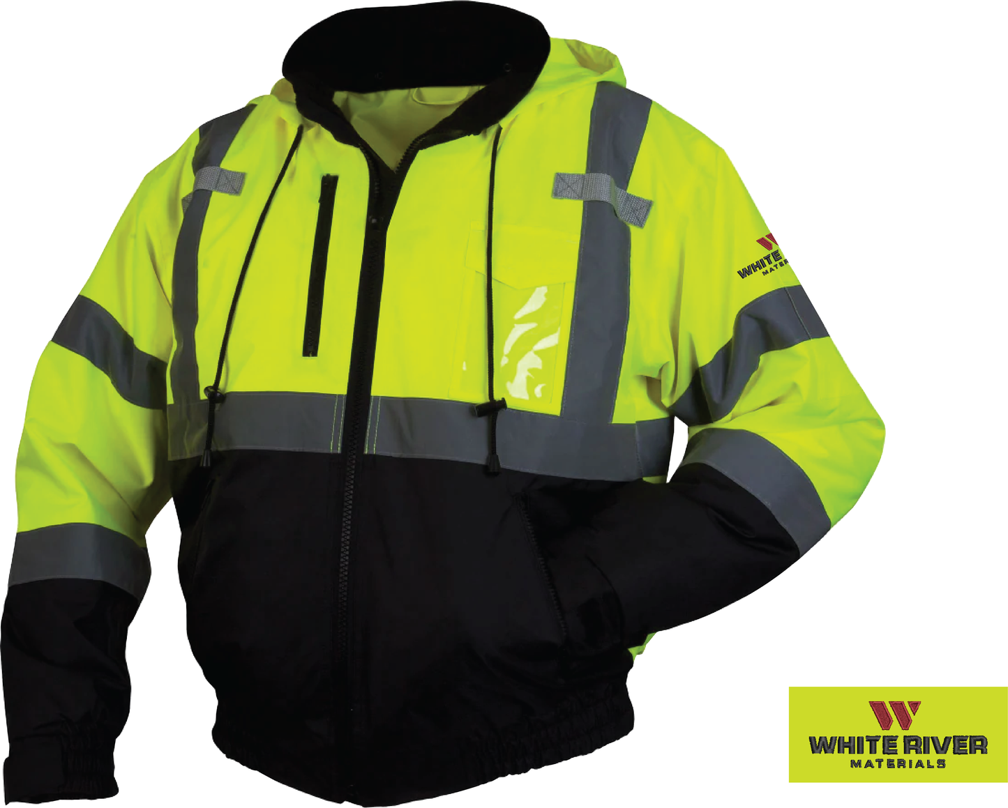 Pyramex Class 3 Hi-Vis Heated Black Bottom Bomber Jacket - WRM