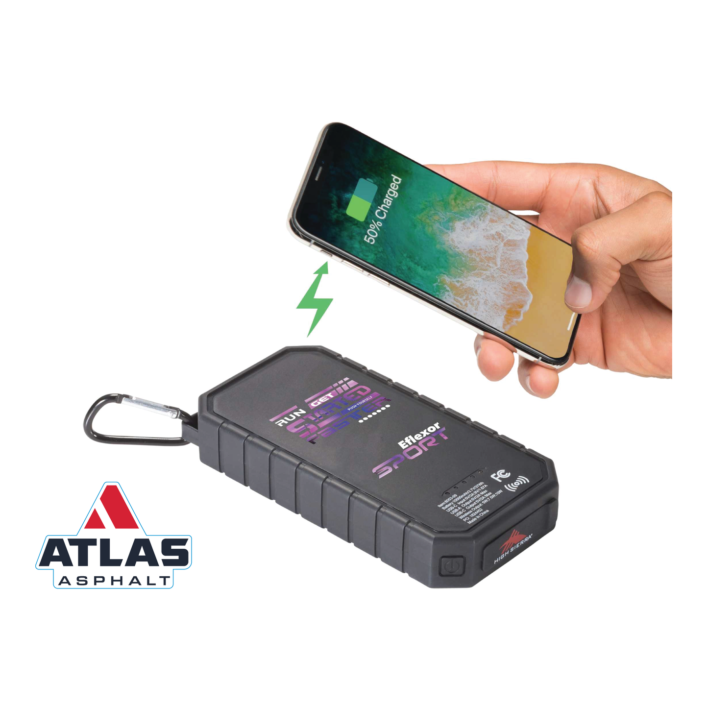 High Sierra Falcon Solar 10000 mAh Power Bank - Atlas