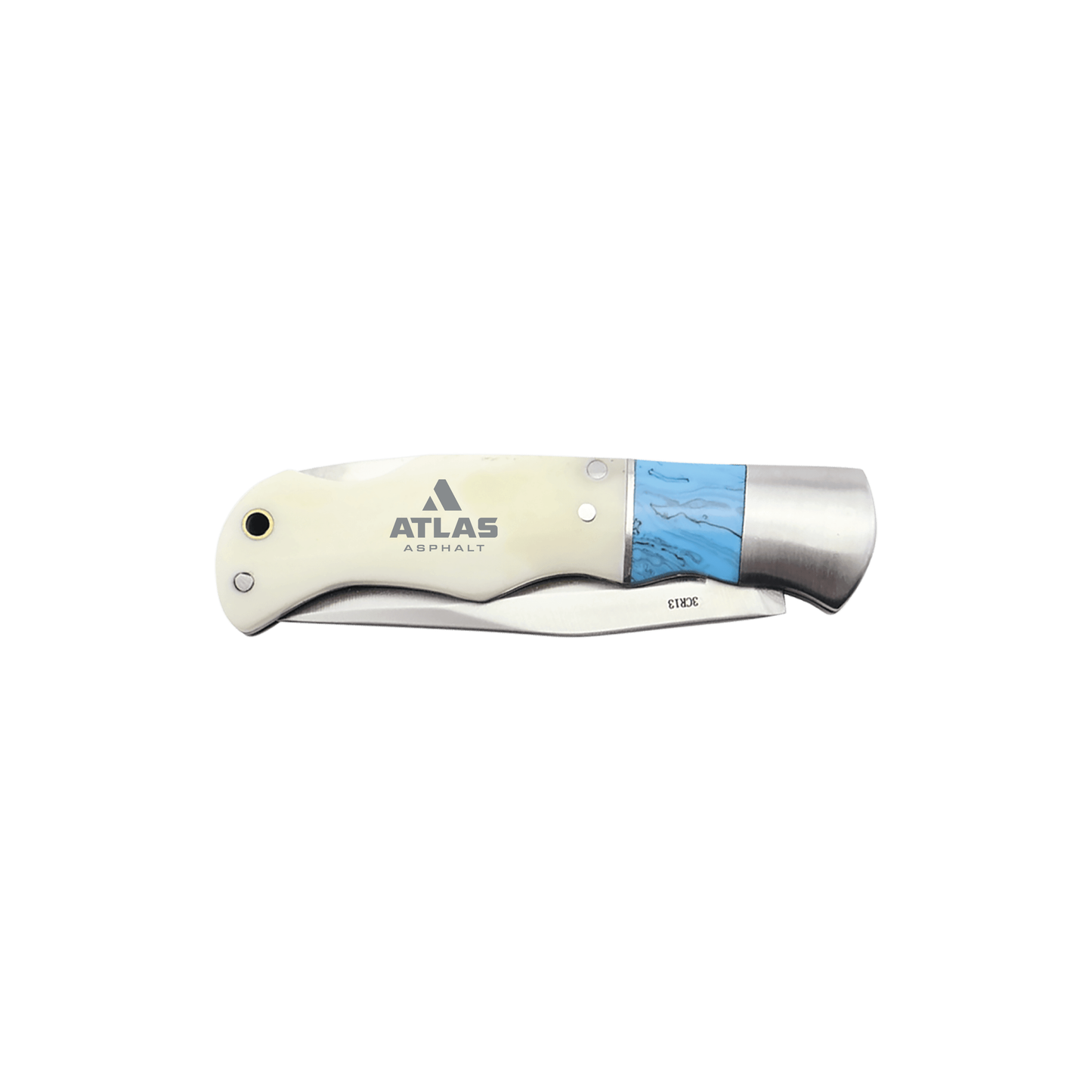 Blue/Bone Folding Knife 4" - Atlas