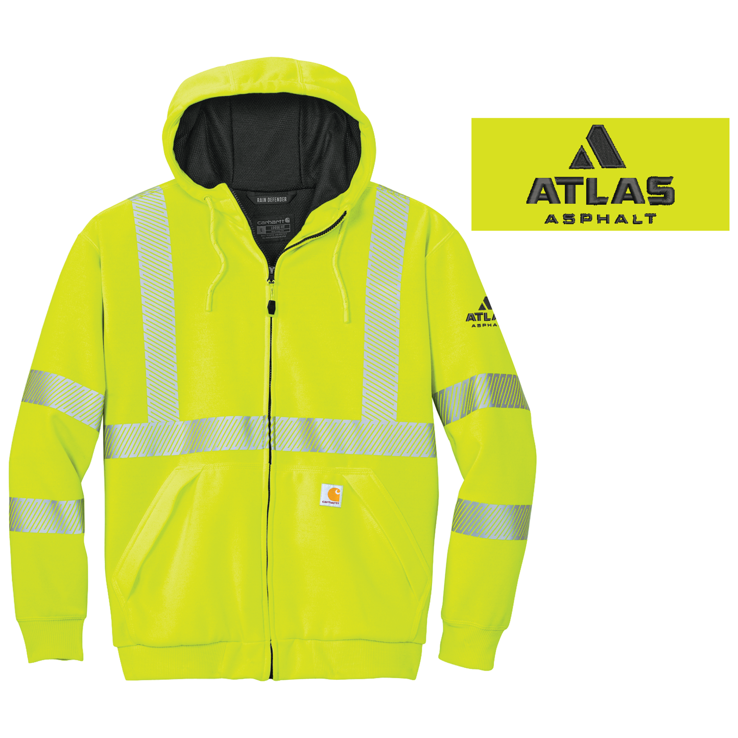 Carhartt® ANSI 107 Class 3 Lined Full-Zip Sweatshirt - Atlas