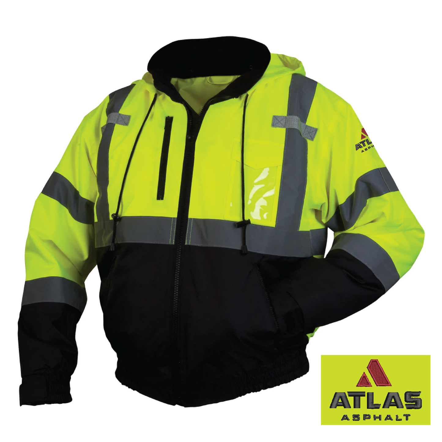Pyramex Class 3 Hi-Vis Heated Black Bottom Bomber Jacket - Atlas