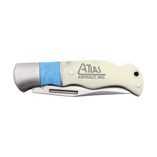 Blue/Bone Folding Knife 4" - Atlas