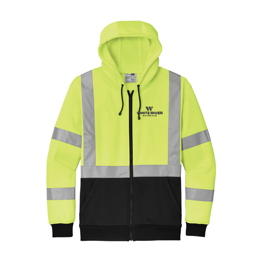 CornerStone® ANSI 107 Class 3 Heavy-Duty Fleece Full-Zip Hoodie - WRM