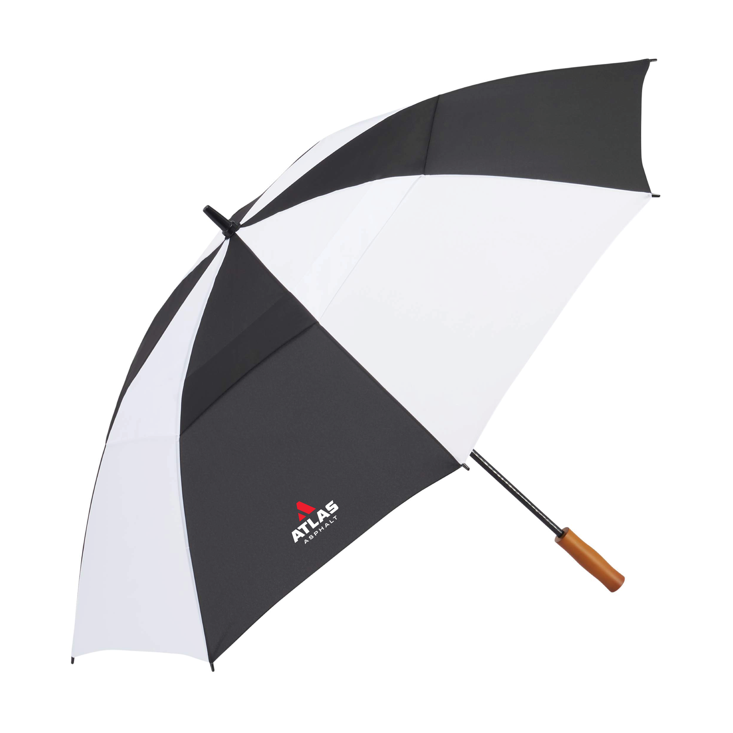 58" Recycled Golf Umbrella with Wooden Handle - Atlas