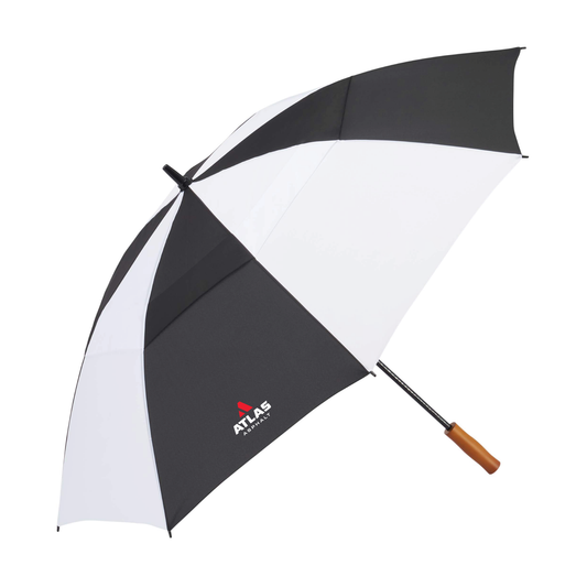 58" Recycled Golf Umbrella with Wooden Handle - Atlas