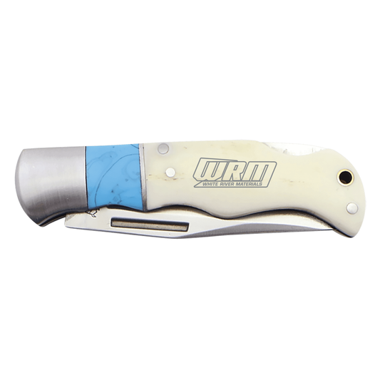 Blue/Bone Folding Knife 4" - WRM