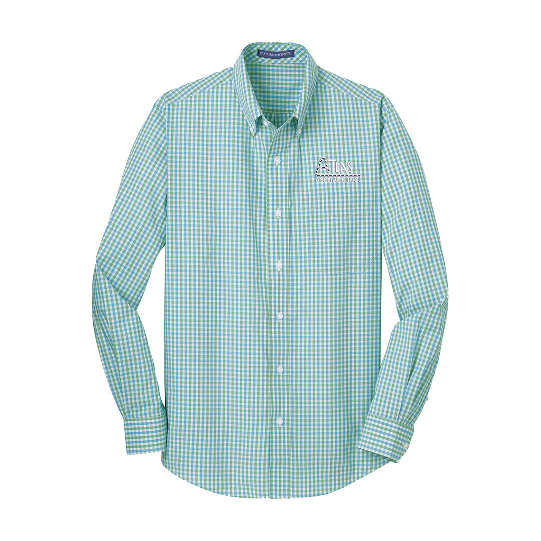 Port Authority Long Sleeve Gingham Easy Care Shirt - Atlas