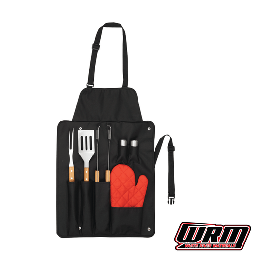 BBQ Now Apron and 7 piece BBQ Set - WRM